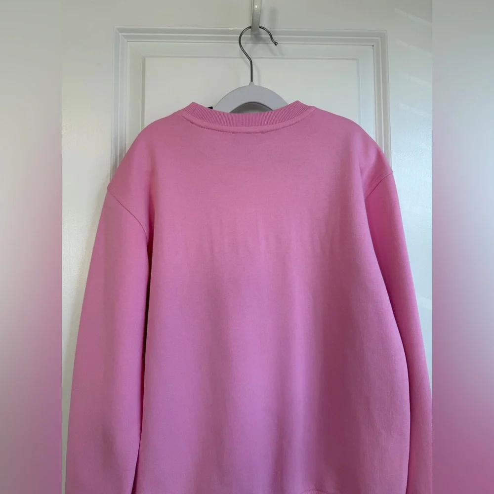 MOSCHINO Teen Logo Crewneck Sweatshirt Pink Size 12